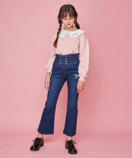 JENNI love（ジェニィラブ）の「サス付きハイウエストデニムパンツ