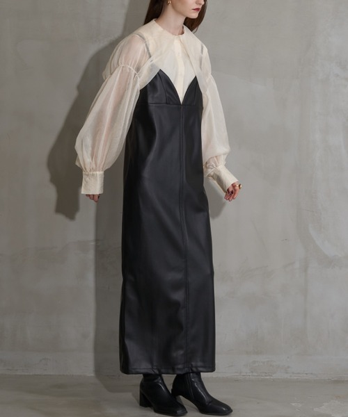 Solace(ソレイス)の「レザーレディキャミワンピース(ワンピース・レディース・ブラック・L/M)」の13枚目の写真