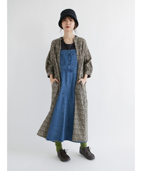 Samansa Mos2（サマンサ モスモス）の「スタンドネック切替ワンピース（ワンピース・レディース・イエロー/オレンジ/チャコール/キナリ・ﾌﾘ-）」の19枚目の写真