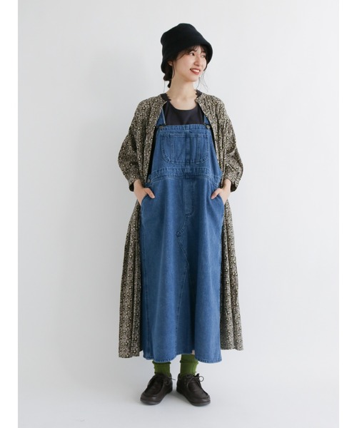 Samansa Mos2（サマンサ モスモス）の「スタンドネック切替ワンピース（ワンピース・レディース・イエロー/オレンジ/チャコール/キナリ・ﾌﾘ-）」の7枚目の写真