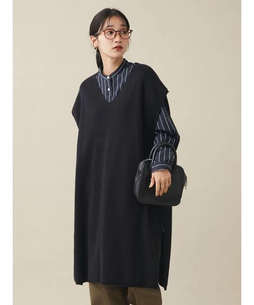 CRAFT STANDARD BOUTIQUE（クラフトスタンダードブティック）の「ジレニットワンピース　＊（ベスト・レディース・ブラック/ブラウン/マスタード・M/L）」の16枚目の写真