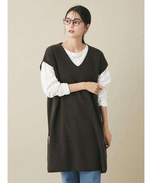 CRAFT STANDARD BOUTIQUE（クラフトスタンダードブティック）の「ジレニットワンピース　＊（ベスト・レディース・ブラック/ブラウン/マスタード・M/L）」の17枚目の写真