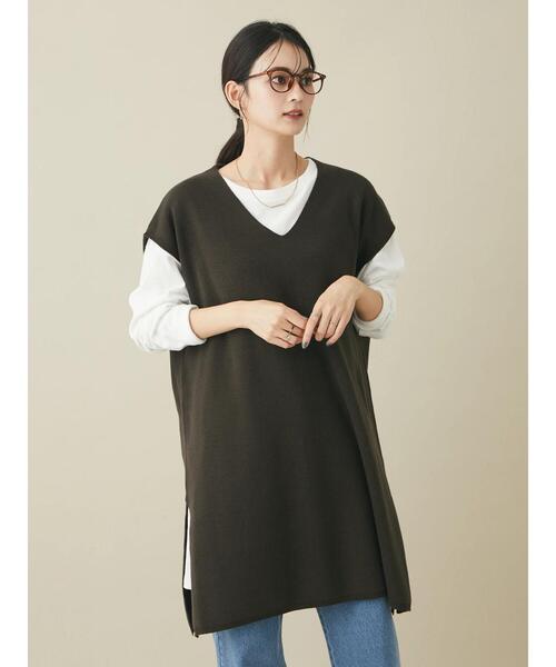 CRAFT STANDARD BOUTIQUE（クラフトスタンダードブティック）の「ジレニットワンピース　＊（ベスト・レディース・ブラック/ブラウン/マスタード・M/L）」の19枚目の写真