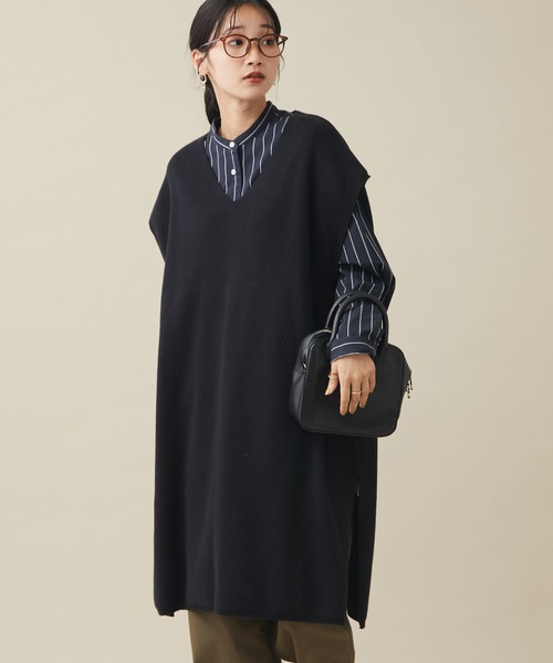 CRAFT STANDARD BOUTIQUE（クラフトスタンダードブティック）の「ジレニットワンピース　＊（ベスト・レディース・ブラック/ブラウン/マスタード・M/L）」の2枚目の写真