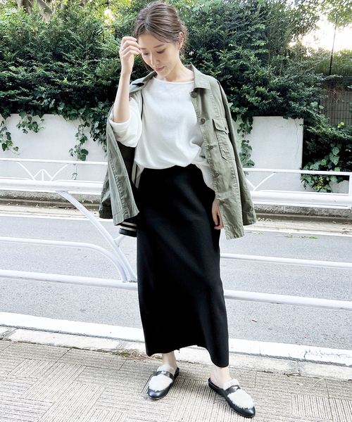 Spick & Span(スピックアンドスパン)の「ダブルジャガードニットタイトスカート(スカート・レディース・ブラック/ブルー系その他・FREE)」の6枚目の写真
