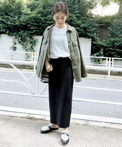 Spick & Span(スピックアンドスパン)の「ダブルジャガードニットタイトスカート(スカート・レディース・ブラック/ブルー系その他・FREE)」の7枚目の写真