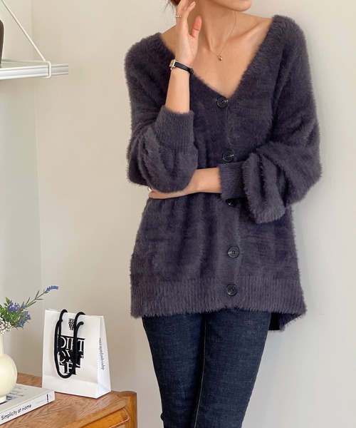 VitaFelice（ヴィータフェリーチェ）の「ボリュームスリーブニットカーディガン（カーディガン/ボレロ・レディース・グレー/ベージュ・FREE）」の18枚目の写真