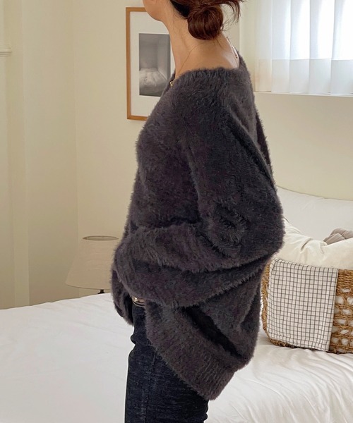 VitaFelice（ヴィータフェリーチェ）の「ボリュームスリーブニットカーディガン（カーディガン/ボレロ・レディース・グレー/ベージュ・FREE）」の13枚目の写真