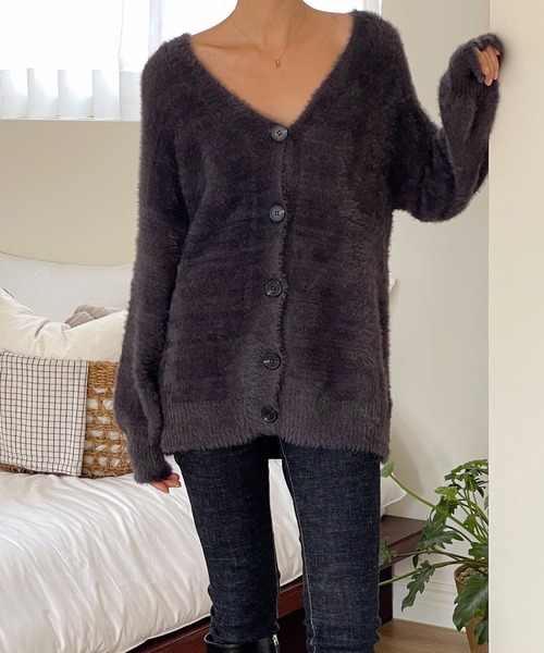 VitaFelice（ヴィータフェリーチェ）の「ボリュームスリーブニットカーディガン（カーディガン/ボレロ・レディース・グレー/ベージュ・FREE）」の12枚目の写真