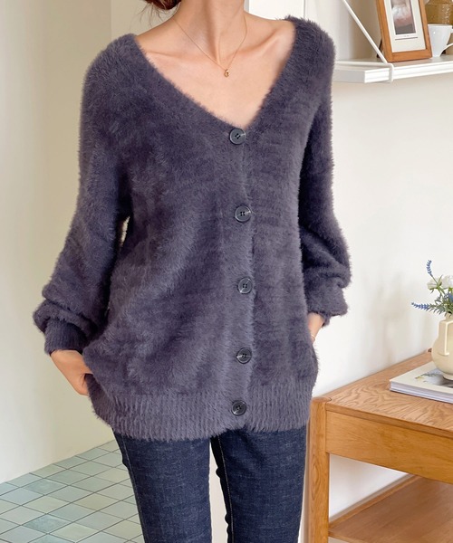 VitaFelice（ヴィータフェリーチェ）の「ボリュームスリーブニットカーディガン（カーディガン/ボレロ・レディース・グレー/ベージュ・FREE）」の17枚目の写真