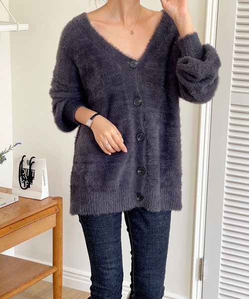 VitaFelice（ヴィータフェリーチェ）の「ボリュームスリーブニットカーディガン（カーディガン/ボレロ・レディース・グレー/ベージュ・FREE）」の19枚目の写真