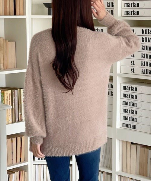 VitaFelice（ヴィータフェリーチェ）の「ボリュームスリーブニットカーディガン（カーディガン/ボレロ・レディース・グレー/ベージュ・FREE）」の11枚目の写真