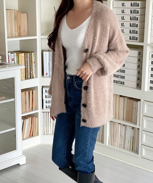 VitaFelice（ヴィータフェリーチェ）の「ボリュームスリーブニットカーディガン（カーディガン/ボレロ・レディース・グレー/ベージュ・FREE）」の15枚目の写真