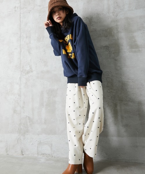 GEVS.(ジェイヴィス)の「<大きいサイズ> 星プリントリラックスワイドパンツ GEVS.(その他パンツ・レディース・ライトベージュ/ブラック・3L/L/4L/LL/5L)」の11枚目の写真