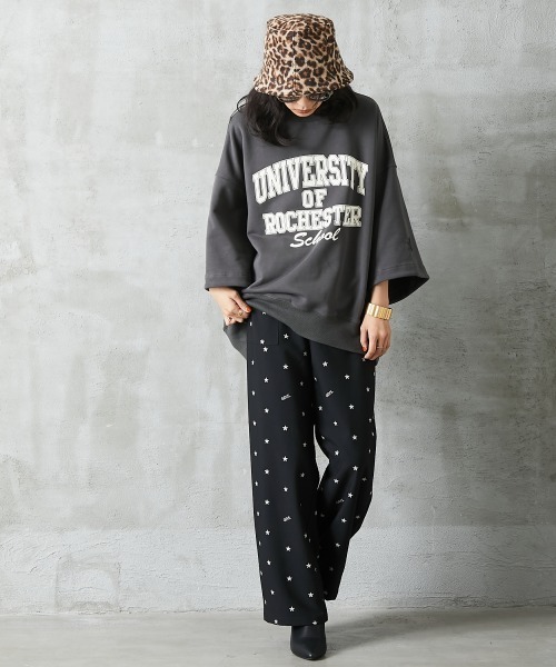 GEVS.(ジェイヴィス)の「<大きいサイズ> 星プリントリラックスワイドパンツ GEVS.(その他パンツ・レディース・ライトベージュ/ブラック・3L/L/4L/LL/5L)」の13枚目の写真