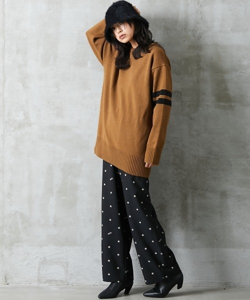 GEVS.(ジェイヴィス)の「<大きいサイズ> 星プリントリラックスワイドパンツ GEVS.(その他パンツ・レディース・ライトベージュ/ブラック・3L/L/4L/LL/5L)」の10枚目の写真