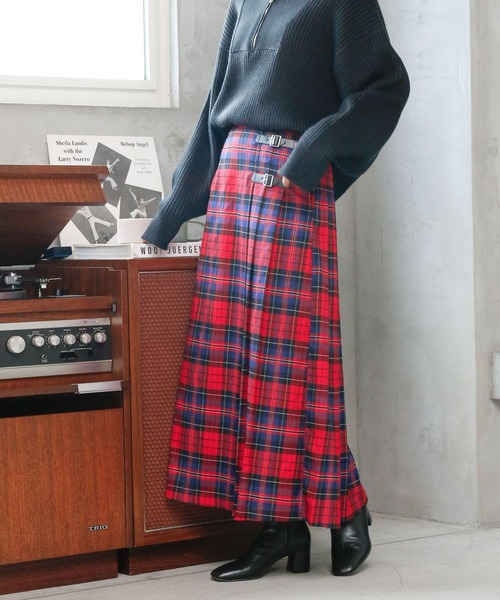 RAGEBLUE（レイジブルー）の「キルトチェックスカート（スカート・レディース・ダークグリーン/ダークブラウン/ベージュ系その他2/ブルー系その他/レッド・FREE）」の5枚目の写真
