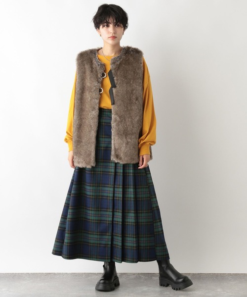RAGEBLUE（レイジブルー）の「キルトチェックスカート（スカート・レディース・ダークグリーン/ダークブラウン/ベージュ系その他2/ブルー系その他/レッド・FREE）」の17枚目の写真
