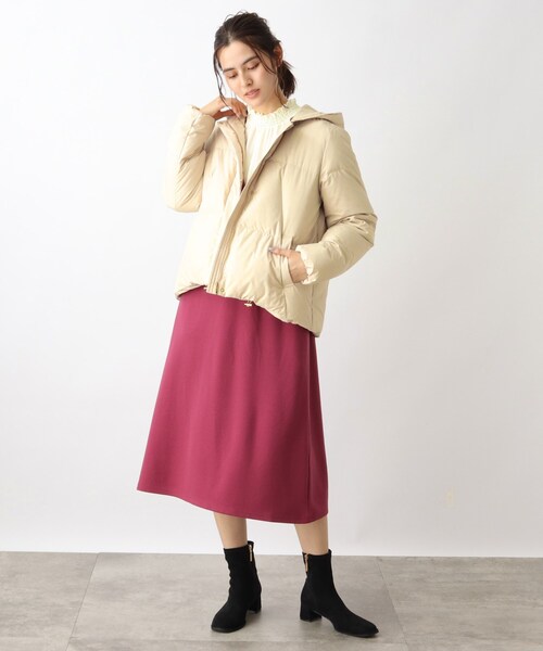 grove(グローブ)の「【軽くて洗える】groveオリジナルのつつまれダウンジャケットフードタイプ♪(ダウンジャケット/コート・レディース・ブラウン系その他/ブラック/アイボリー・01/02/03)」の7枚目の写真