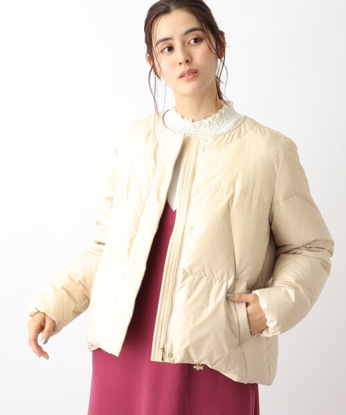 grove(グローブ)の「【軽くて洗える】groveオリジナルのつつまれダウンジャケットフードタイプ♪(ダウンジャケット/コート・レディース・ブラウン系その他/ブラック/アイボリー・01/02/03)」の11枚目の写真