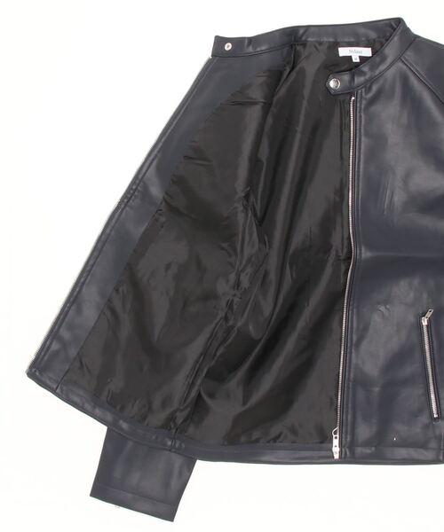 SAKAZEN(サカゼン)の「【WEB限定】 フェイクレザー シングルライダースジャケット(ライダースジャケット・メンズ・ネイビー/ワイン/ブラック/ブルー・M/L/LL)」の5枚目の写真