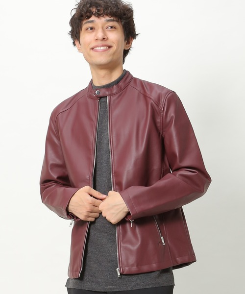 SAKAZEN(サカゼン)の「【WEB限定】 フェイクレザー シングルライダースジャケット(ライダースジャケット・メンズ・ネイビー/ワイン/ブラック/ブルー・M/L/LL)」の15枚目の写真