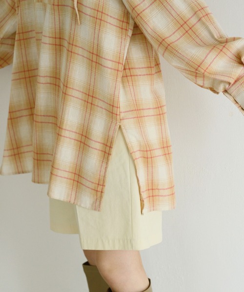 Crisp（クリスプ）の「チェックフーディーシャツ（シャツ/ブラウス・レディース・グレー/ベージュ・FREE）」の12枚目の写真