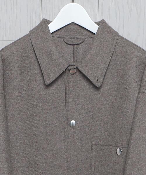ジャケット・アウター <H> WOOL CASHMERE MELTON COVER ALL BEIGE ジャケット・アウター <H> WOOL CASHMERE MELTON COVER ALL BEIGE H