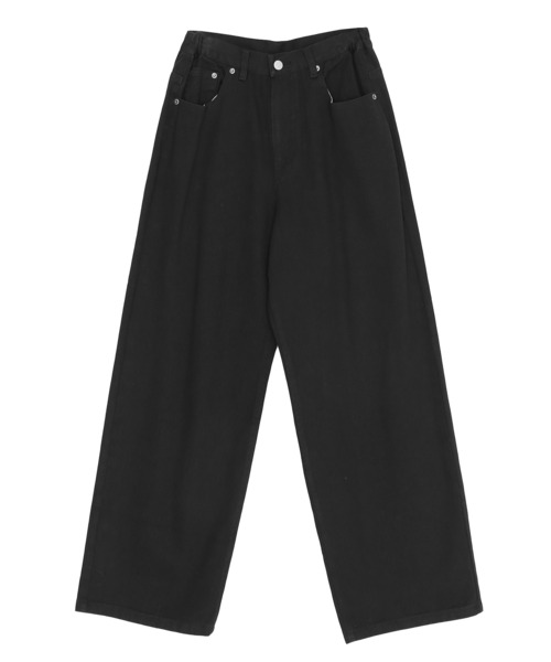 Figments(フィグメンツ)の「ツイルラージバギーパンツ(デニムパンツ・レディース・ブラック・SMALL/MEDIUM/LARGE)」の4枚目の写真