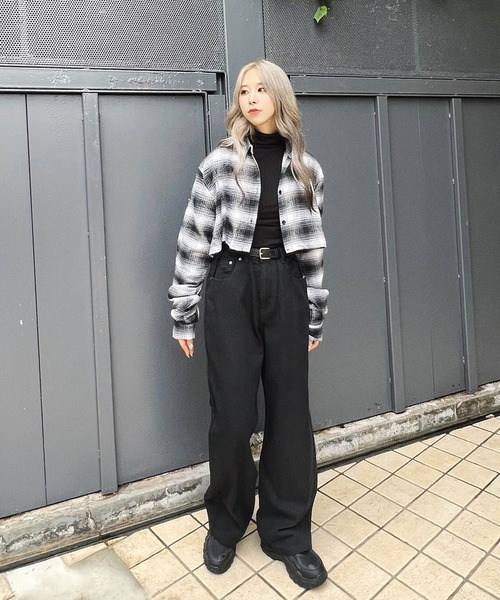 Figments(フィグメンツ)の「ツイルラージバギーパンツ(デニムパンツ・レディース・ブラック・SMALL/MEDIUM/LARGE)」の13枚目の写真