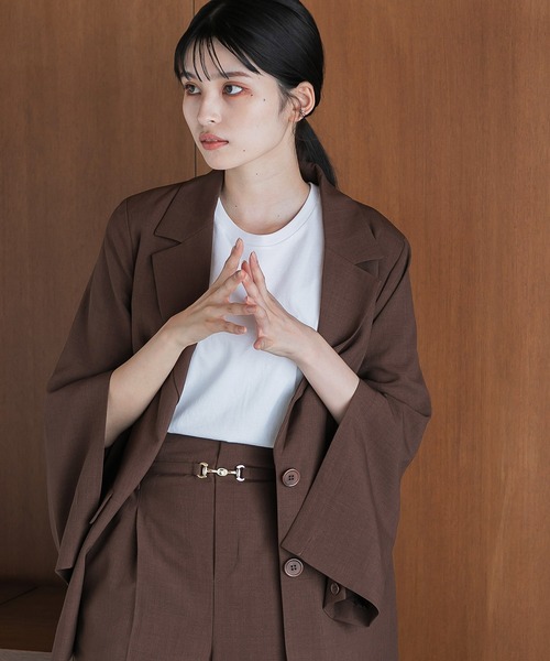 Dita Muaj.（ディータムアージュ）の「【ZOZO限定】フレアスリーブスリットテーラードジャケット(2way)（テーラードジャケット・レディース・ブラウン/ダークネイビー/グレイッシュベージュ・FREE）」の14枚目の写真