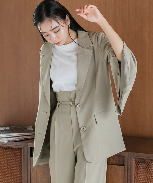 Dita Muaj.（ディータムアージュ）の「【ZOZO限定】フレアスリーブスリットテーラードジャケット(2way)（テーラードジャケット・レディース・ブラウン/ダークネイビー/グレイッシュベージュ・FREE）」の17枚目の写真