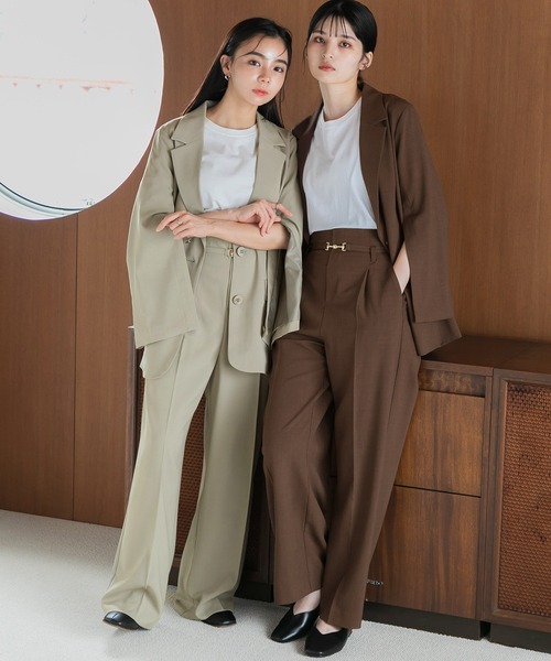 Dita Muaj.（ディータムアージュ）の「【ZOZO限定】フレアスリーブスリットテーラードジャケット(2way)（テーラードジャケット・レディース・ブラウン/ダークネイビー/グレイッシュベージュ・FREE）」の19枚目の写真