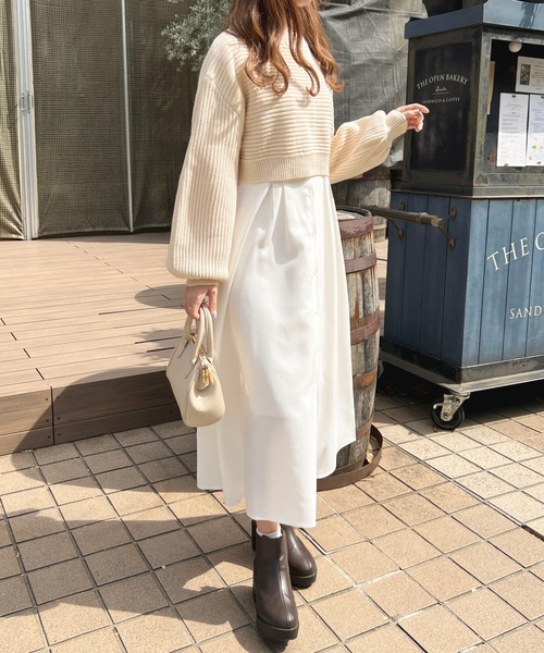 apres jour（アプレジュール）の「ショートニットトップス【ZOZOTOWN限定アイテム】（ニット/セーター・レディース・ピンク/ラベンダー/ピンクベージュ/アイボリー・X-LARGE/フリー）」の10枚目の写真