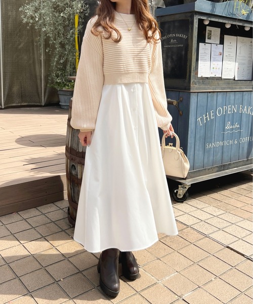 apres jour（アプレジュール）の「ショートニットトップス【ZOZOTOWN限定アイテム】（ニット/セーター・レディース・ピンク/ラベンダー/ピンクベージュ/アイボリー・X-LARGE/フリー）」の11枚目の写真