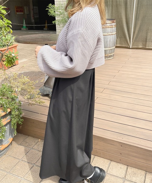 apres jour（アプレジュール）の「ショートニットトップス【ZOZOTOWN限定アイテム】（ニット/セーター・レディース・ピンク/ラベンダー/ピンクベージュ/アイボリー・X-LARGE/フリー）」の18枚目の写真