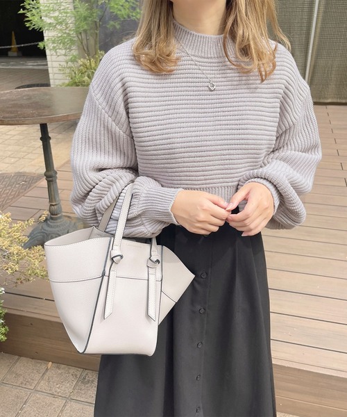 apres jour（アプレジュール）の「ショートニットトップス【ZOZOTOWN限定アイテム】（ニット/セーター・レディース・ピンク/ラベンダー/ピンクベージュ/アイボリー・X-LARGE/フリー）」の13枚目の写真