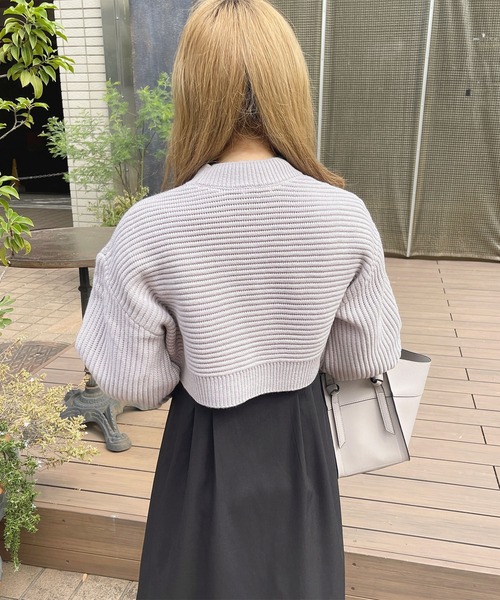 apres jour（アプレジュール）の「ショートニットトップス【ZOZOTOWN限定アイテム】（ニット/セーター・レディース・ピンク/ラベンダー/ピンクベージュ/アイボリー・X-LARGE/フリー）」の15枚目の写真