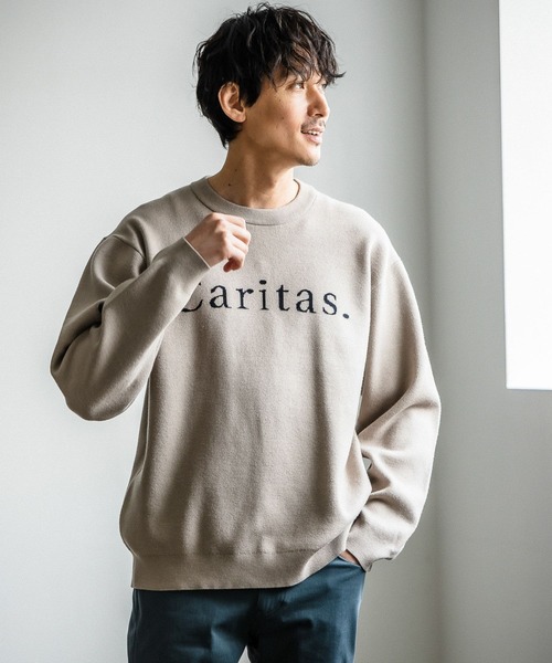 GLOBAL WORK（グローバルワーク）の「ヤミツキニット/ロゴ/295192（ニット/セーター・メンズ・ライトグレー/ダークブラウン/ネイビー/ダークグレー/グレー系その他3・SMALL/LARGE/MEDIUM）」の4枚目の写真