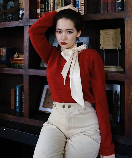 Tina ribbon tops/White -ANDMARY-