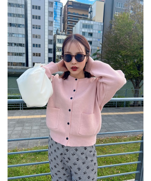 JUMELLE（ジュメロ）の「マシュマロタッチカーディガン（カーディガン/ボレロ・レディース・ピンク/ホワイト・FREE）」の8枚目の写真