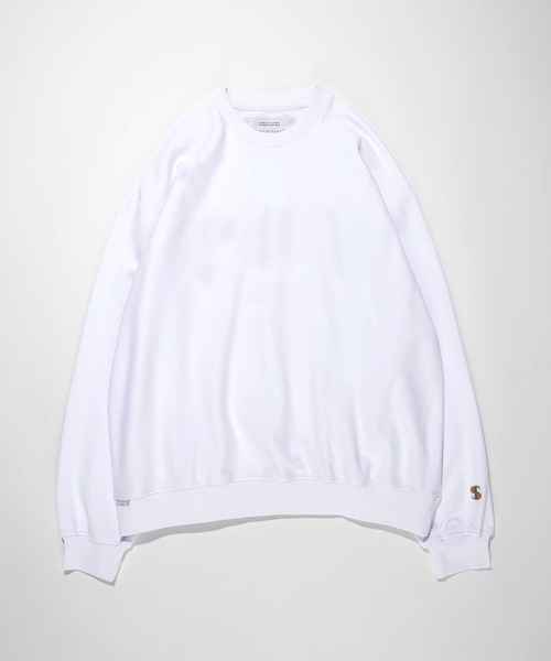SUPERTHANKS（スーパーサンクス）の「ロゴ ワンポイント オーバーサイズ ビッグ クルーネック スウェット（ユニセックス）S-LOGO PATCH CREWNECK BIC SWEAT（スウェット・メンズ・ブラック/アッシュグレー/ブルー/ホワイト・L/M/S）」の3枚目の写真