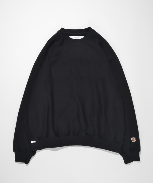 SUPERTHANKS（スーパーサンクス）の「ロゴ ワンポイント オーバーサイズ ビッグ クルーネック スウェット（ユニセックス）S-LOGO PATCH CREWNECK BIC SWEAT（スウェット・メンズ・ブラック/アッシュグレー/ブルー/ホワイト・L/M/S）」の8枚目の写真