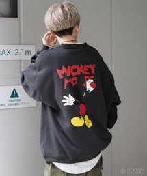 【Disney】バックプリント / ワンポイント刺繍 / ピグメント加工 プリントスウェット