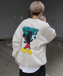 Disney | 【Disney】バックプリント / ワンポイント刺繍 / ピグメント加工 プリントスウェット(スウェット)