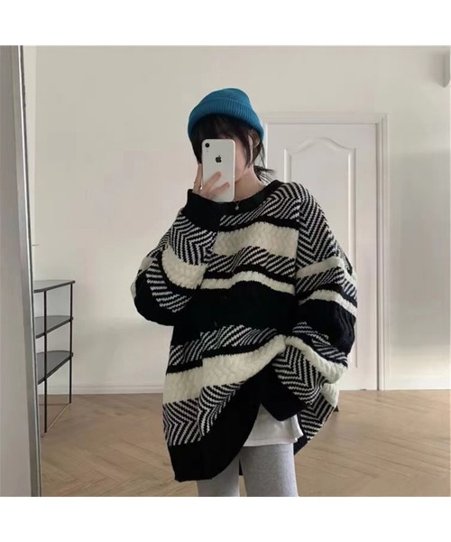 SpRay（スプレイ）の「幾何学ボーダーニット（ニット/セーター）」 - WEAR