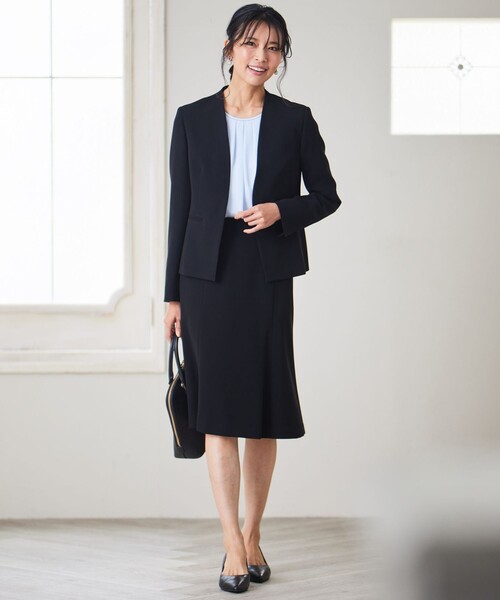 23区(ニジュウサンク)の「【セットアップ対応/洗える】トリアセダブルジョーゼット ノーカラー ジャケット(ノーカラージャケット・レディース・ブラック系/ネイビー系/ベージュ系・38/36/42/40)」の20枚目の写真