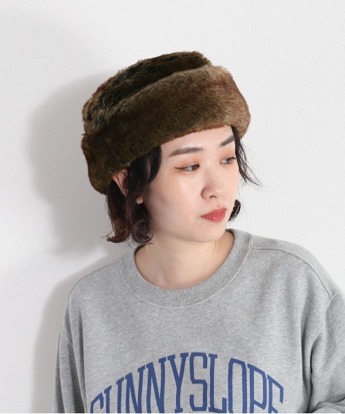 cepo(セポ)の「ファーロールキャップ(ニットキャップ/ビーニー・レディース・グレー/ブラウン・FREE)」の2枚目の写真