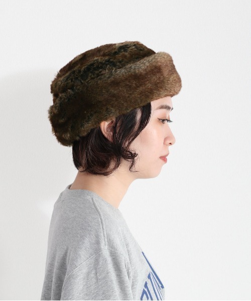 cepo(セポ)の「ファーロールキャップ(ニットキャップ/ビーニー・レディース・グレー/ブラウン・FREE)」の5枚目の写真