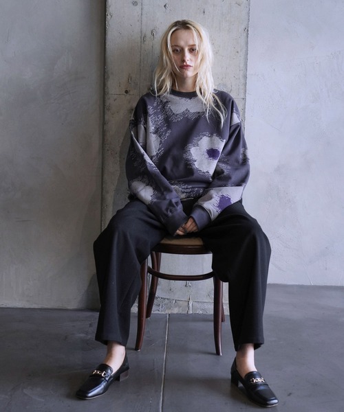 JUNRED（ジュンレッド）の「インクフラワーBIGスウェット（スウェット・メンズ・ブラック/チャコールグレー・S/M/L）」の10枚目の写真